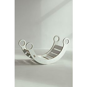 Fa Montessori fa hintaszék csúszdával/mászófallal L - fehér