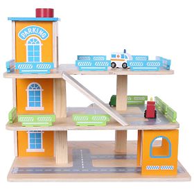 Fából készült garázs lifttel, EcoToys