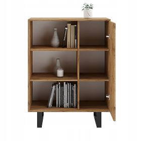 Fondi szekrény arany craft tölgy - fekete, lamella dekoráció