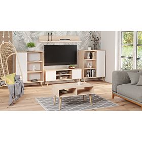 Fondi szekrény sonoma tölgy - fehér, skandináv