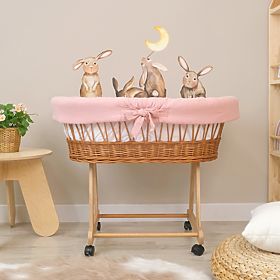 Fonott babaágy felszereléssel - ódon rózsaszín, Ourbaby®