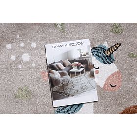 FUN Sweety szőnyeg gyerekeknek, egyszarvú, szivárvány bézs