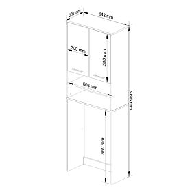 FÜRDŐSZOBA SZEKRÉNY FIN MOSÓGÉP FELETTI FEHÉR FÉNYES