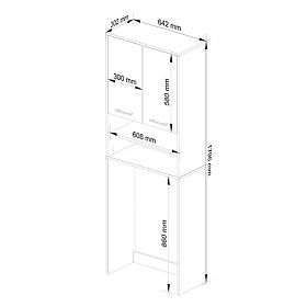 FÜRDŐSZOBA SZEKRÉNY FIN MOSÓGÉP FELETTI FEHÉR FÉNYES