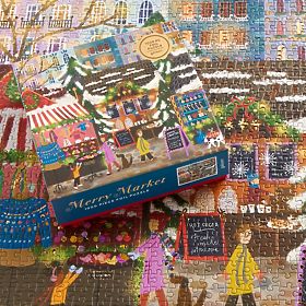 Galison Fólia puzzle Joy Laforme Karácsonyi vásár 1000 darab, Galison