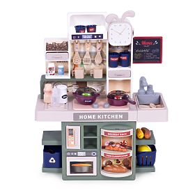 Gyerek konyha hangokkal, LED, gőzgenerátorral, 35 kiegészítővel