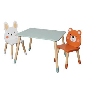 Gyerekasztal és székek Ourbaby - Vidám erdei barátok, Ourbaby®