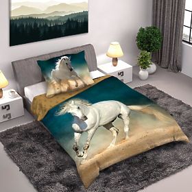 Gyermek ágynemű 140x200 cm + 70x90 cm Fehér ló, Faro