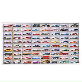 Hot Wheels kisautó polc - fehér, 80 férőhelyes, LilaBaby