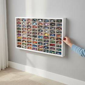Hot Wheels autós polc - fehér, 80 férőhely
