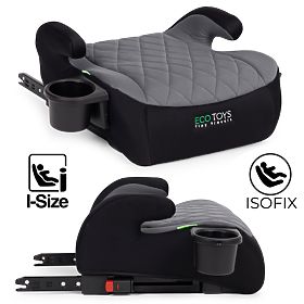 ISOFIX autós gyerekülés ülésmagasító 125-150 cm magasságú gyerekeknek, pohártartóval, ECOTOYS, EcoToys