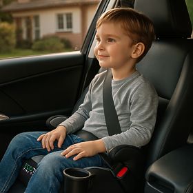 ISOFIX autós gyerekülés ülésmagasító 125-150 cm magasságú gyerekeknek, pohártartóval, ECOTOYS, EcoToys