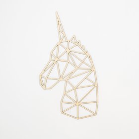 Fából készült geometrikus festmény - Unicorn - különböző színekben, Elka Design