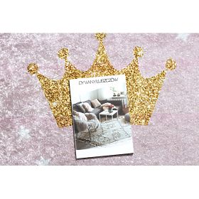 JUNIOR 51549.802 mosó kerek szőnyeg korona gyerekeknek csúszásmentes - rózsaszín, F.H.Kabis