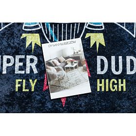 JUNIOR 52069.801 gyerek csúszásmentes mosószőnyeg Űrrakéta - fekete, F.H.Kabis