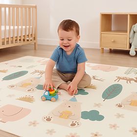 Kétoldalas oktató habszőnyeg gyerekeknek 200x150 cm összecsukható + táska IPLAY