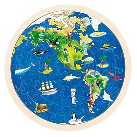 Kétoldalas világtérkép puzzle