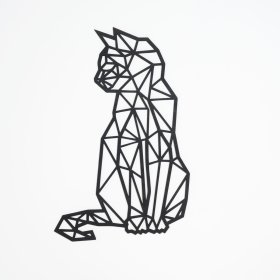 Fából készült geometrikus festmény - Cat - különböző színekben, Elka Design