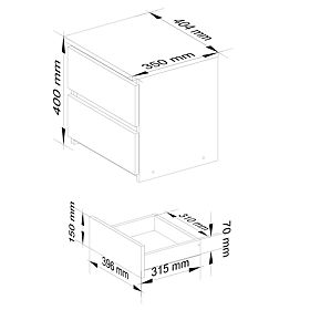 KOMÓD CL2 2SZ CLP PK GRAFIT SZÜRKE / ARTISAN TÖLGY