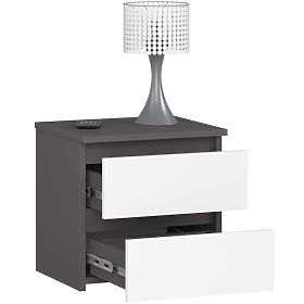 KOMÓD CL2 2SZ CLP PK GRAFIT SZÜRKE / FEHÉR