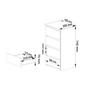 KOMÓD CL4 PK GRAFIT SZÜRKE