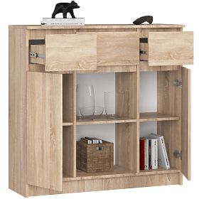 KOMÓD K100 2D 3SZ 1P PK TÖLGY SONOMA