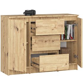 KOMÓD K100 2D 3SZ PK ARTISAN TÖLGY