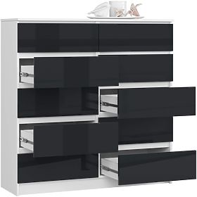 KOMÓD K120 10FIÓK CLP PK GRAFIT FÉNYES