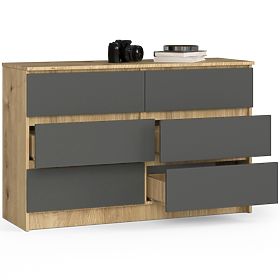 KOMÓD K120 6SZ CLP ARTISAN TÖLGY / SZÜRKE