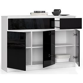 KOMÓD K140 3D 3SZ CLP PK FEKETE FÉNYES