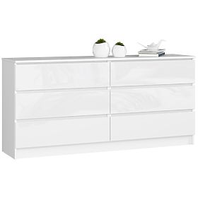 KOMÓD K160 6SZ CLP PK FEHÉR FÉNYES