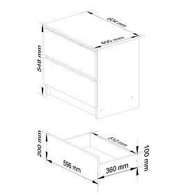 KOMÓD K60 2SZ CLP PK FEHÉR / SONOMA