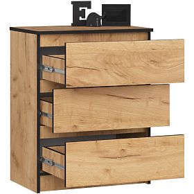 KOMÓD K60 3SZ CLP PK TÖLGY CRAFT
