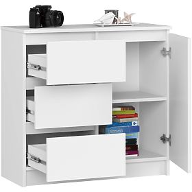 KOMÓD K80 JERRY 1D 3SZ PK FEHÉR