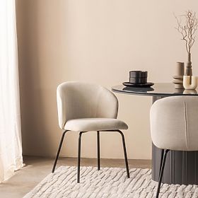 Larisa étkezőszék, világos bézs/fekete lábak, lectus