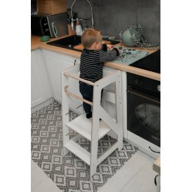 Montessori tanulótorony Pola Scandi - fehér, LilaBaby