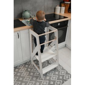 Montessori tanulótorony Pola Scandi - fehér, LilaBaby