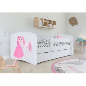 Sorompós gyerekágy Ourbaby - Hercegnő pónival - fehér