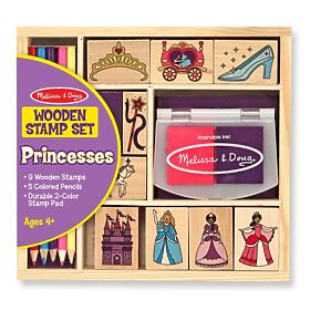 Melissa & Doug - Hercegnő fa bélyegek halmaza