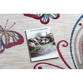 Modern gyerekszőnyeg TOYS 75326 PILLANGÓ, szabálytalan alakú, krém, piros fukszia, F.H.Kabis