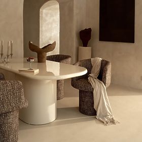 Modesto étkezőasztal 180 cm, világos bézs, fényes