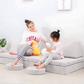 Moduláris gyerekfotel DIY 8 puha párna összecsukható - szürke ECOTOYS, EcoToys