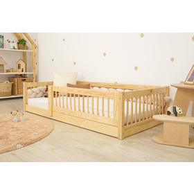 Alacsony ágy gyerekeknek Montessori Ourbaby Plus - természetes, Ourbaby®