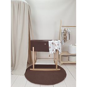 Mózes kosár Teddy fa alappal - barna
