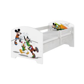 Gyerek ágy korláttal - Mickey és röplabda - norvég fenyő, BabyBoo, Mickey Mouse Clubhouse