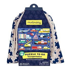 Mudpuppy Puzzle Közlekedési eszközök szövetzsákban 36 darab, Mudpuppy