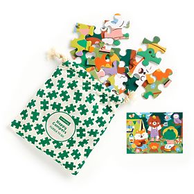 Mudpuppy Vidám kempingezők puzzle vászonzsákban, 36 darab, Mudpuppy