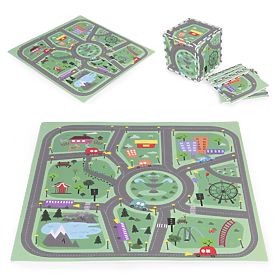 Nagy EVA habszivacs játszószőnyeg gyerekeknek Város 90,5x90,5 cm 21 db ECOTOYS