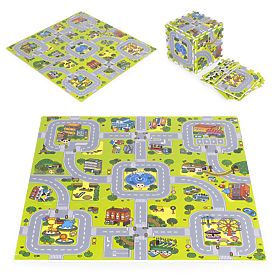 Nagy EVA habszőnyeg gyerekeknek Város 90,5x90,5 cm 21 db ECOTOYS