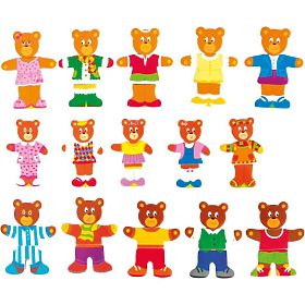 Öltöztetős puzzle Vidám Medvecsalád